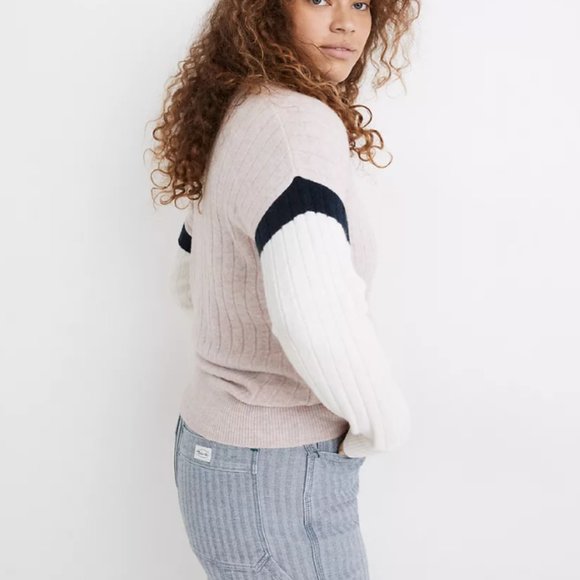 Madewell Striped Bowden Henley Sweater in Coziest Yarn NWT - Picture 3 of 8